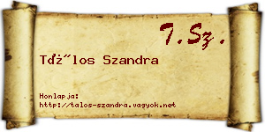 Tálos Szandra névjegykártya